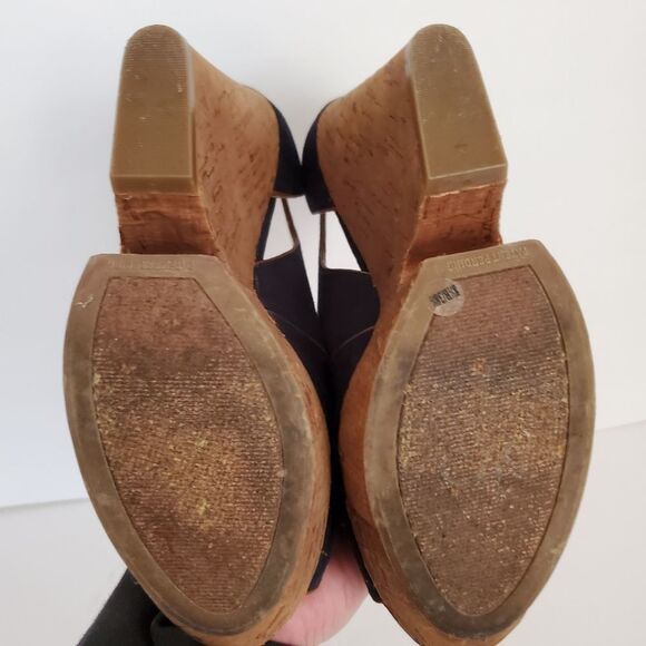 *BCBGeneration Denim Cork Platform Wedge Sz 8.5 - Picture 7 of 9